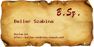 Beller Szabina névjegykártya