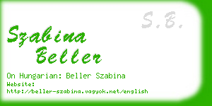 szabina beller business card